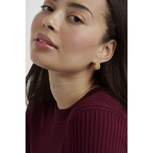 Load image into Gallery viewer, ted baker bonny: crystal bobble small gold tone hoop earrings
