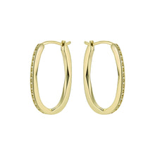 Load image into Gallery viewer, ted baker shivanna: crystal shimmer gold tone hoop earrings
