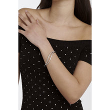 Load image into Gallery viewer, ted baker wavie: jewelled wave hinged crystal pearl silver tone bangle bracelet
