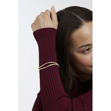 Load image into Gallery viewer, ted baker wavie: jewelled wave hinged crystal pearl gold tone bangle bracelet
