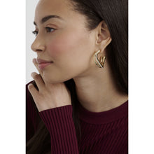 Load image into Gallery viewer, ted baker wayva: jewelled wave crystal gold tone large hoop earrings
