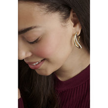 Load image into Gallery viewer, ted baker wayva: jewelled wave crystal gold tone large hoop earrings
