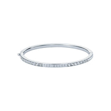 Load image into Gallery viewer, ted baker claudia: narrow crystal silver tone hinged bangle bracelet
