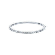 Load image into Gallery viewer, ted baker claudia: narrow crystal silver tone hinged bangle bracelet
