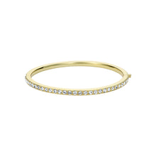 Load image into Gallery viewer, ted baker claudia: narrow crystal gold tone hinged bangle bracelet
