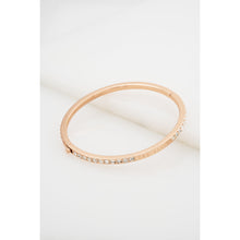 Load image into Gallery viewer, ted baker claudia: narrow crystal hinged bangle bracelet rose gold tone clear crystal
