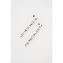 Load image into Gallery viewer, ted baker corinne: cosmic crystal drop earrings silver tone clear crystal
