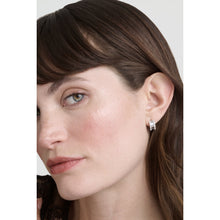 Load image into Gallery viewer, ted baker rosie: crystal roll huggie earrings silver tone clear crystal
