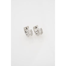 Load image into Gallery viewer, ted baker rosie: crystal roll huggie earrings silver tone clear crystal
