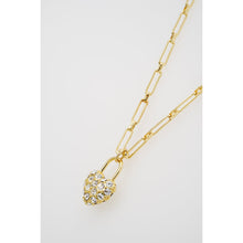 Load image into Gallery viewer, ted baker paris: statement pave crystal padlock pendant necklace gold tone clear crystal

