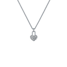 Load image into Gallery viewer, ted baker paige: pave crystal padlock pendant necklace silver tone clear crystal
