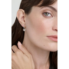 Load image into Gallery viewer, ted baker pari: pave crystal padlock huggie earrings silver tone clear crystal
