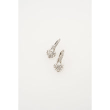 Load image into Gallery viewer, ted baker pari: pave crystal padlock huggie earrings silver tone clear crystal
