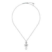 Load image into Gallery viewer, ted baker imogen: icon charm heart bow pearl drop pendant necklace
