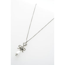 Load image into Gallery viewer, ted baker imogen: icon charm heart bow pearl drop pendant necklace
