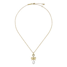 Load image into Gallery viewer, ted baker imogen: icon charm heart bow pearl drop pendant necklace
