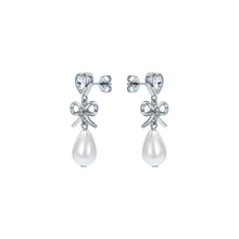Load image into Gallery viewer, ted baker ivy: icon charm heart bow pearl drop earrings

