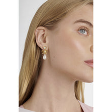 Load image into Gallery viewer, ted baker ivy: icon charm heart bow pearl drop earrings
