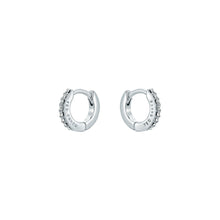 Load image into Gallery viewer, ted baker hettie: crystal hoop earrings (10mm)  silver tone clear crystal
