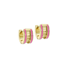Load image into Gallery viewer, ted baker rolo: classic colour enamel roll huggie earrings
