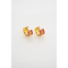 Load image into Gallery viewer, ted baker rolo: classic colour enamel roll huggie earrings
