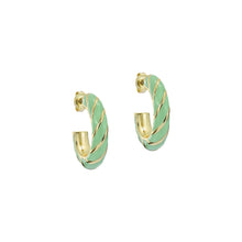 Load image into Gallery viewer, ted baker trinna: twist enamel hoop earrings
