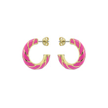 Load image into Gallery viewer, ted baker trinna: twist enamel hoop earrings
