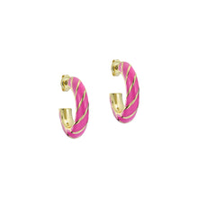 Load image into Gallery viewer, ted baker trinna: twist enamel hoop earrings
