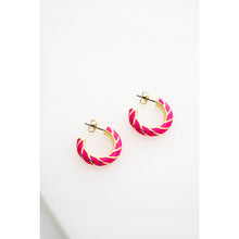 Load image into Gallery viewer, ted baker trinna: twist enamel hoop earrings
