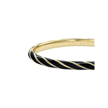 Load image into Gallery viewer, ted baker trinity: twist enamel hinged gold tone bangle bracelet
