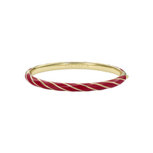 Load image into Gallery viewer, ted baker trinity: twist enamel hinged gold tone bangle bracelet
