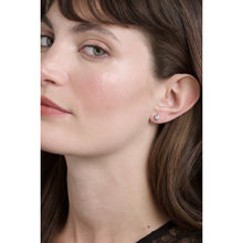 Load image into Gallery viewer, ted baker harmony: mini crystal heart stud earrings  silver tone clear crystal
