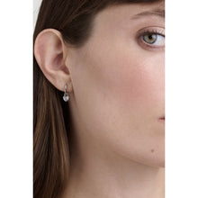 Load image into Gallery viewer, ted baker harper: mini crystal heart huggie earrings  silver tone clear crystal
