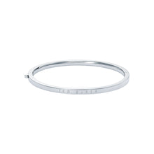 Load image into Gallery viewer, ted baker chrishell: logo slim silver tone bangle bracelet
