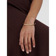 Load image into Gallery viewer, ted baker chrishell: logo slim gold tone bangle bracelet
