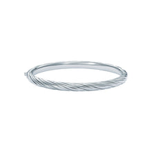 Load image into Gallery viewer, ted baker torvi: crystal twist hinged silver tone bangle bracelet

