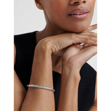Load image into Gallery viewer, ted baker torvi: crystal twist hinged silver tone bangle bracelet
