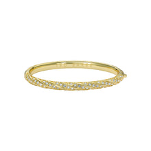 Load image into Gallery viewer, ted baker torvi: crystal twist hinged gold tone bangle bracelet
