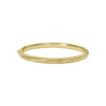 Load image into Gallery viewer, ted baker torvi: crystal twist hinged gold tone bangle bracelet
