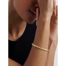 Load image into Gallery viewer, ted baker torvi: crystal twist hinged gold tone bangle bracelet
