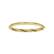 Load image into Gallery viewer, ted baker torvi: crystal twist hinged gold tone bangle bracelet
