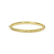 Load image into Gallery viewer, ted baker torvi: crystal twist hinged gold tone bangle bracelet
