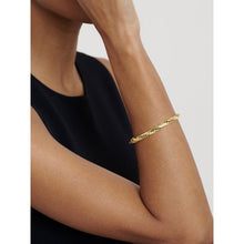 Load image into Gallery viewer, ted baker torvi: crystal twist hinged gold tone bangle bracelet
