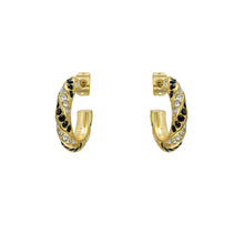 Load image into Gallery viewer, ted baker toni: crystal twist gold tone hoop earrings
