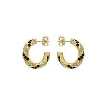 Load image into Gallery viewer, ted baker toni: crystal twist gold tone hoop earrings
