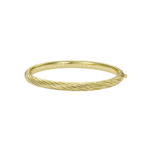 Load image into Gallery viewer, ted baker melissa: metal twist hinged gold tone bangle bracelet
