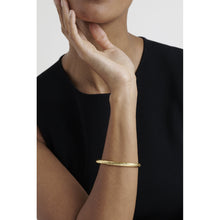 Load image into Gallery viewer, ted baker melissa: metal twist hinged gold tone bangle bracelet
