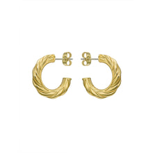 Load image into Gallery viewer, ted baker melanie: metal twist gold tone hoop earrings
