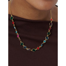 Load image into Gallery viewer, ted baker julie: jewel chain crystal gold tone necklace
