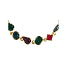 Load image into Gallery viewer, ted baker juliet: jewel chain crystal gold tone drawstring bracelet
